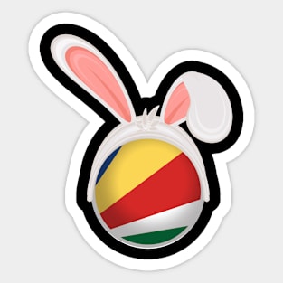 happy easter Seychelles bunny ears flag cute designs Sticker